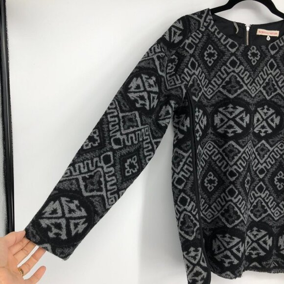 Rebecca Taylor - Grey & Black Print Wool Shell Top  size 2 - Picture 10 of 16